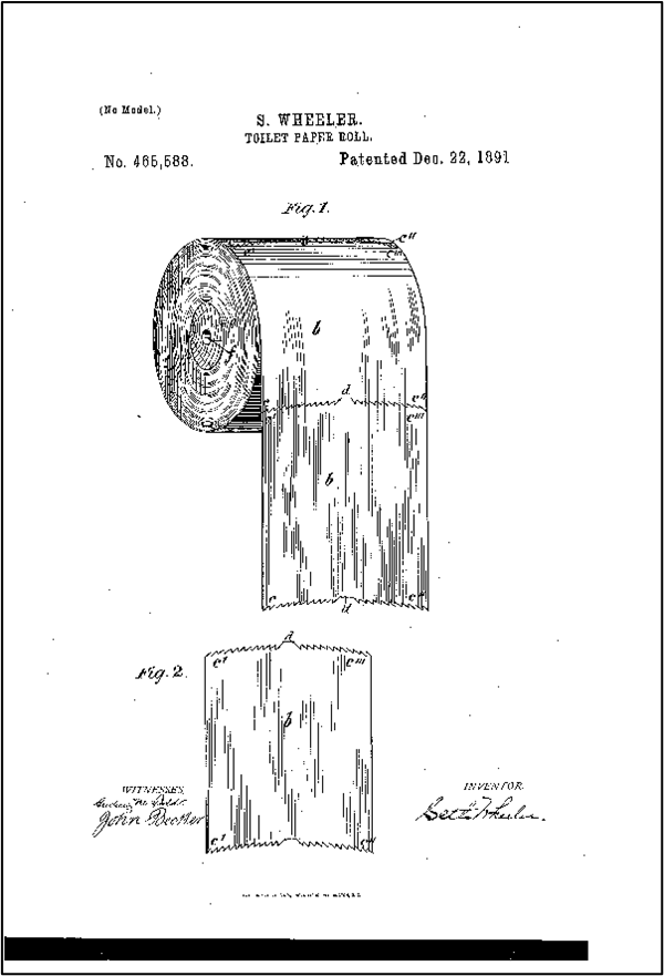 Rysunek patentowy papieru toaletowego
