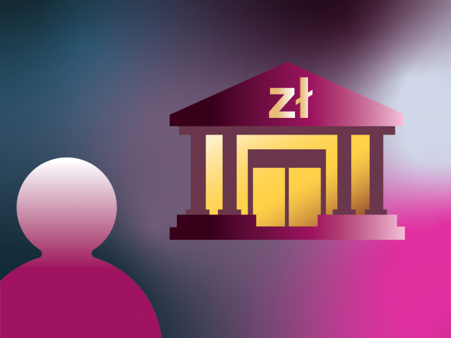 ikona - bank, człowiek