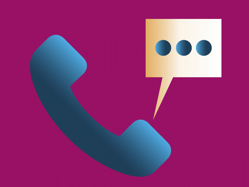 telefon, słuchawka, dialog, fioletowe tło