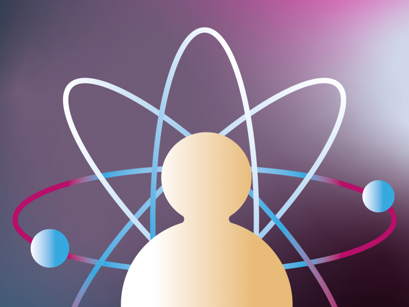 ikona - człowiek, atom